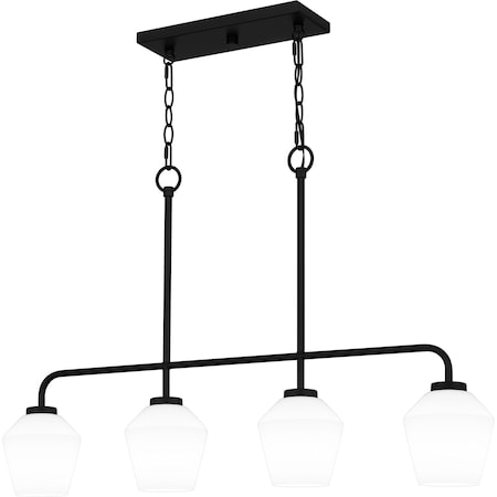 Quoizel Nielson Linear Chandelier 4 Lights Matte Black NIE436MBK
